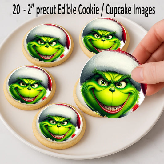 Christmas Edible Cake Images- Grinch – Cookie & Cupcake Toppers