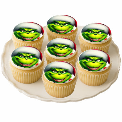 Christmas Edible Cake Images- Grinch – Cookie & Cupcake Toppers