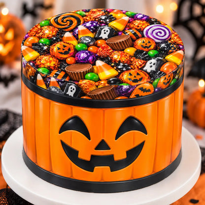 Halloween Seamless Jack-O-Lantern Trick-Or-Treat Edible Image Cake Wrap and Topper Icing Sheet - RA Pape