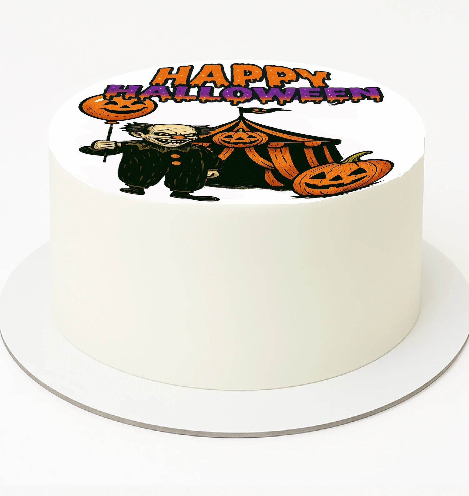 Halloween-themed cake with a skeleton and pumpkins