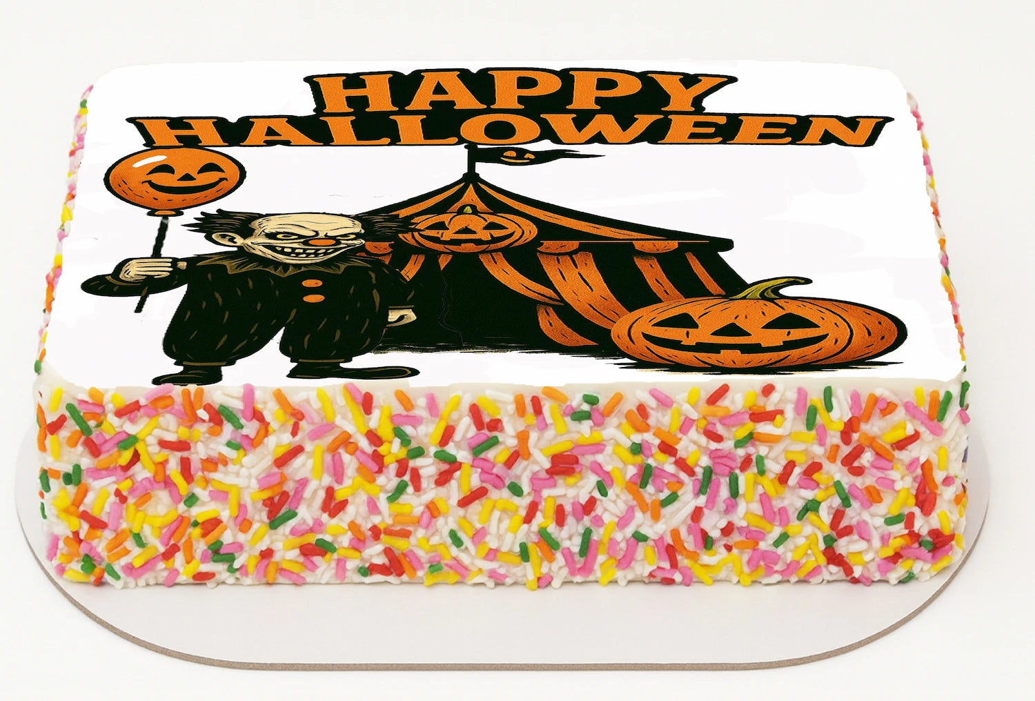 Halloween-themed clown at a cranival edible Icing topper 