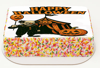 Halloween-themed clown at a cranival edible Icing topper 