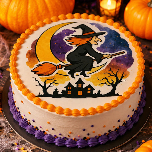 Halloween Edible Image Cake Topper – Witches Night Ride Design - Precut 8" Icing Sheet – RA Pape