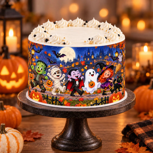 CELEBRATE WITH OUR Halloween Edible Image Cake Wrap -Seamless Monster Icing Sheet - RA Pape