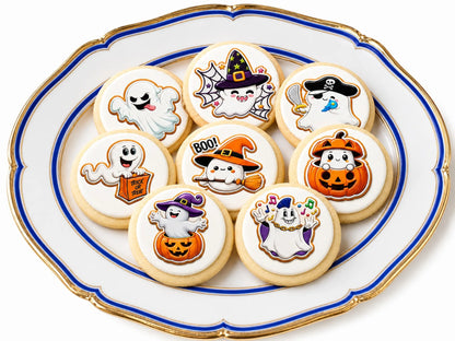 Halloween Edible Image Cookie-Cupcake Topper Ghostly Delights-20- 2" Precut Icing Sheet- RA Pape