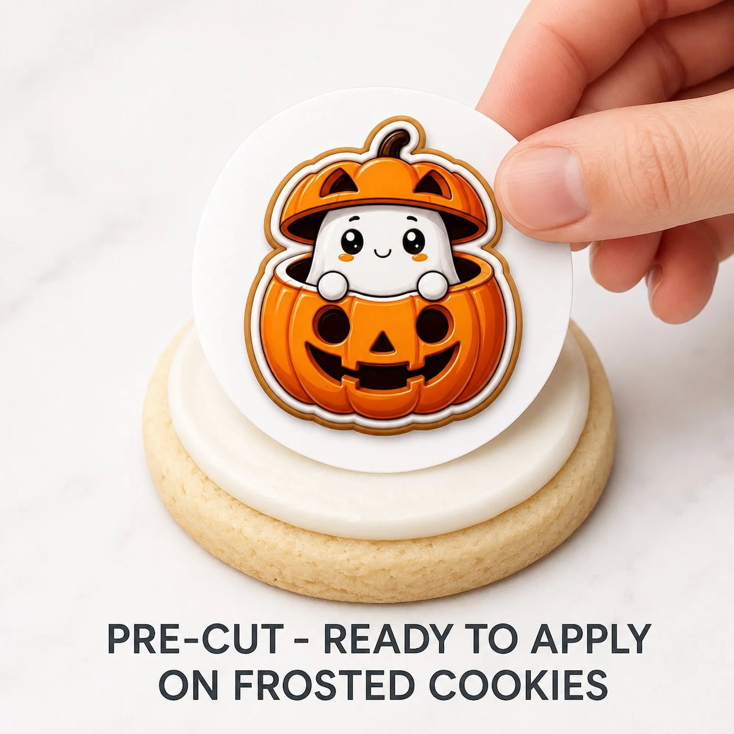 Halloween Edible Image Cookie-Cupcake Topper Ghostly Delights-20- 2" Precut Icing Sheet- RA Pape Easy to apply