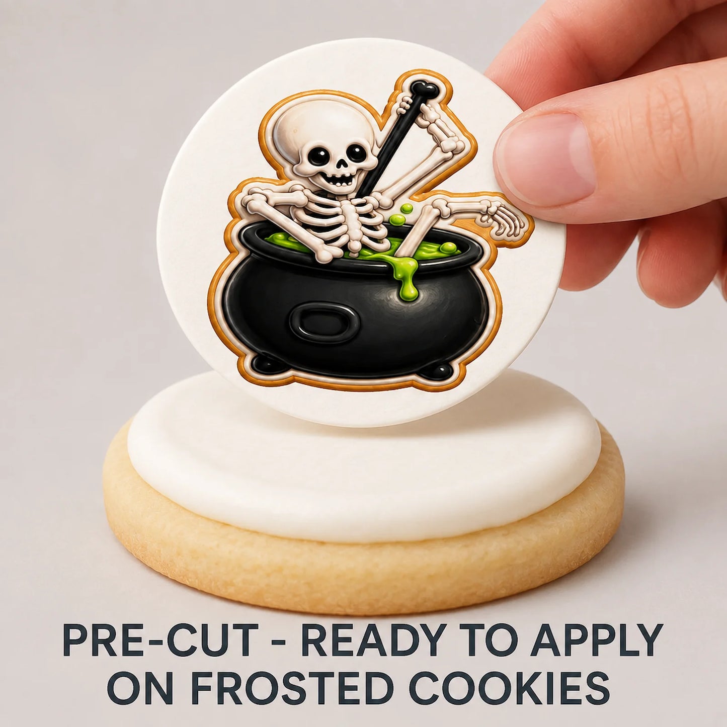 Halloween Edible Image Cookie & Cupcake Topper Skeleton Crew - 20 Precut Icing Sheet- RA Pape Easy to apply
