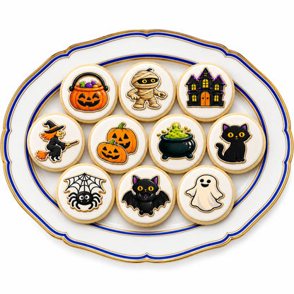 Halloween Edible Image Cookie & Cupcake Topper Trick or Treat Crew - 20 Precut Icing Sheet- RA Pape 