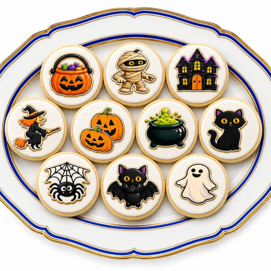 Halloween Edible Image Cookie & Cupcake Topper Trick or Treat Crew - 20 Precut Icing Sheet- RA Pape