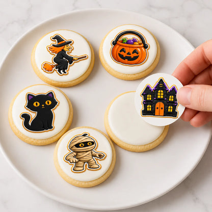 Fun and  Easy to use Halloween Edible Image Cookie & Cupcake Topper Trick or Treat Crew - 20 Precut Icing Sheet- RA Pape 
