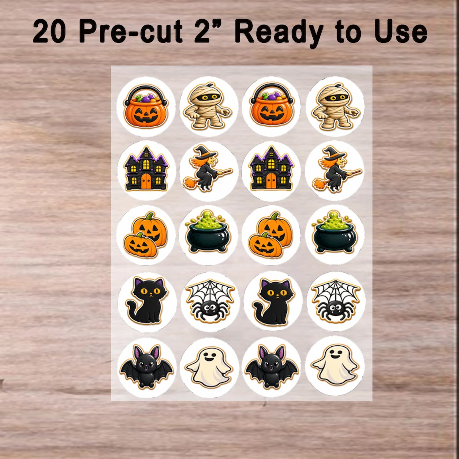 Halloween Edible Image Cookie & Cupcake Topper Trick or Treat Crew - 20 Precut Icing Sheet- RA Pape  come ready to use no tools needed