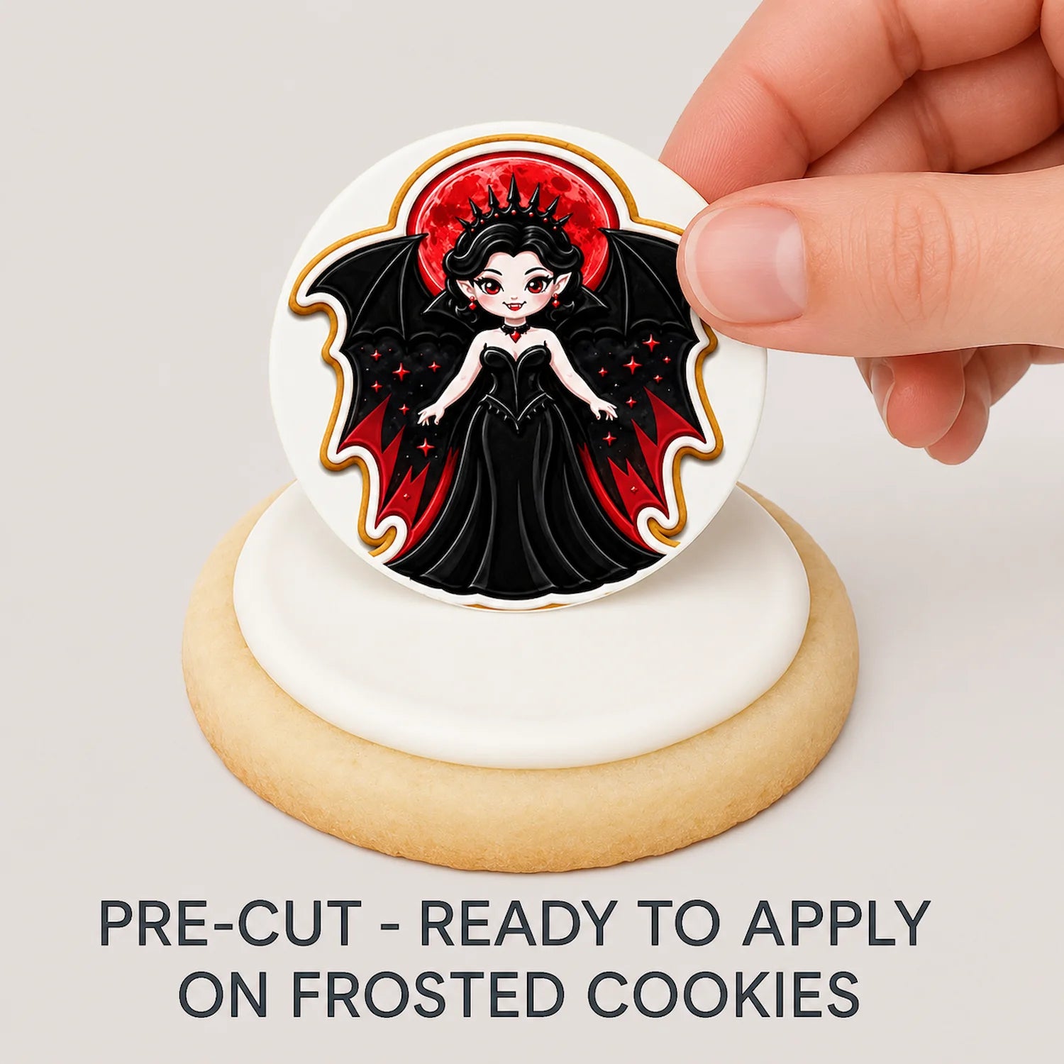 Simple to use Halloween Edible Image Cookie & Cupcake Topper Vampires Night Out-20- 2" Precut Icing Sheet- RA Pape