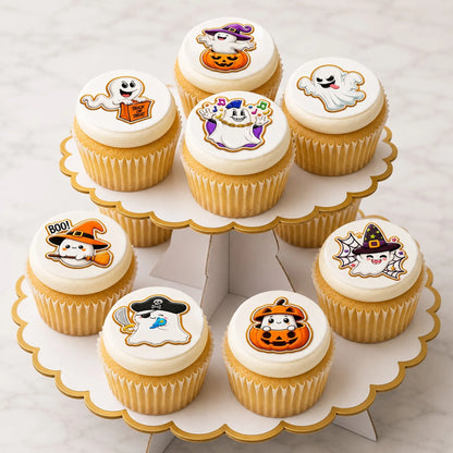 Halloween Edible Image Cupcake Topper Ghostly Delights-20- 2" Precut Icing Sheet- RA Pape