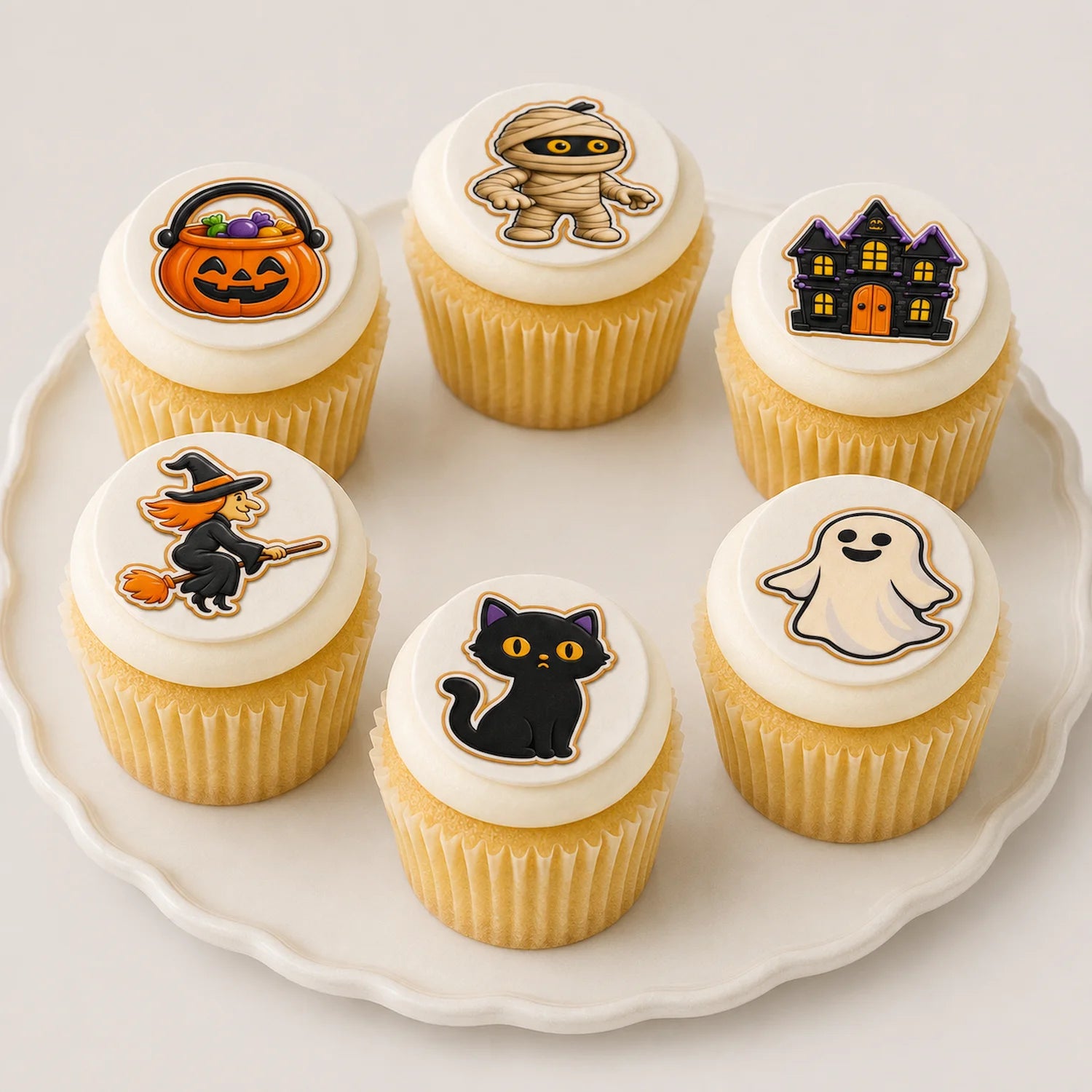 Halloween Edible Image Cupcake Topper Trick or Treat Crew - 20 Precut Icing Sheet- RA Pape 