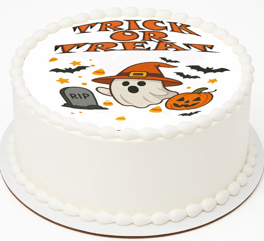 Halloween Ghostly Treats Edible Image Cake Topper