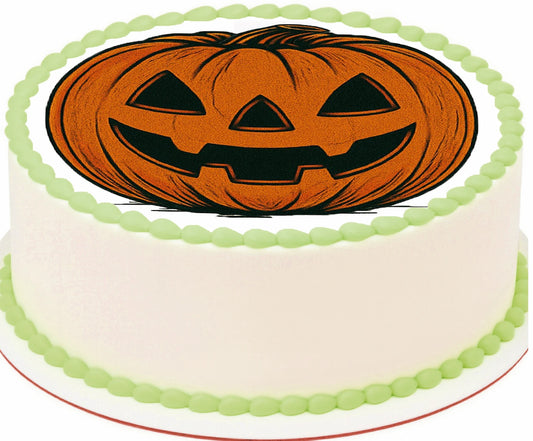 Halloween Jack O Lantern Edible Image Cake Topper Easy to Apply