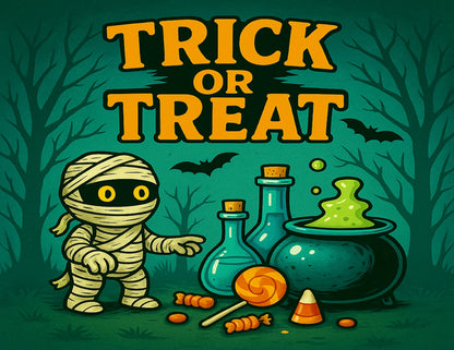 Halloween mummy candy lab edible icing images.