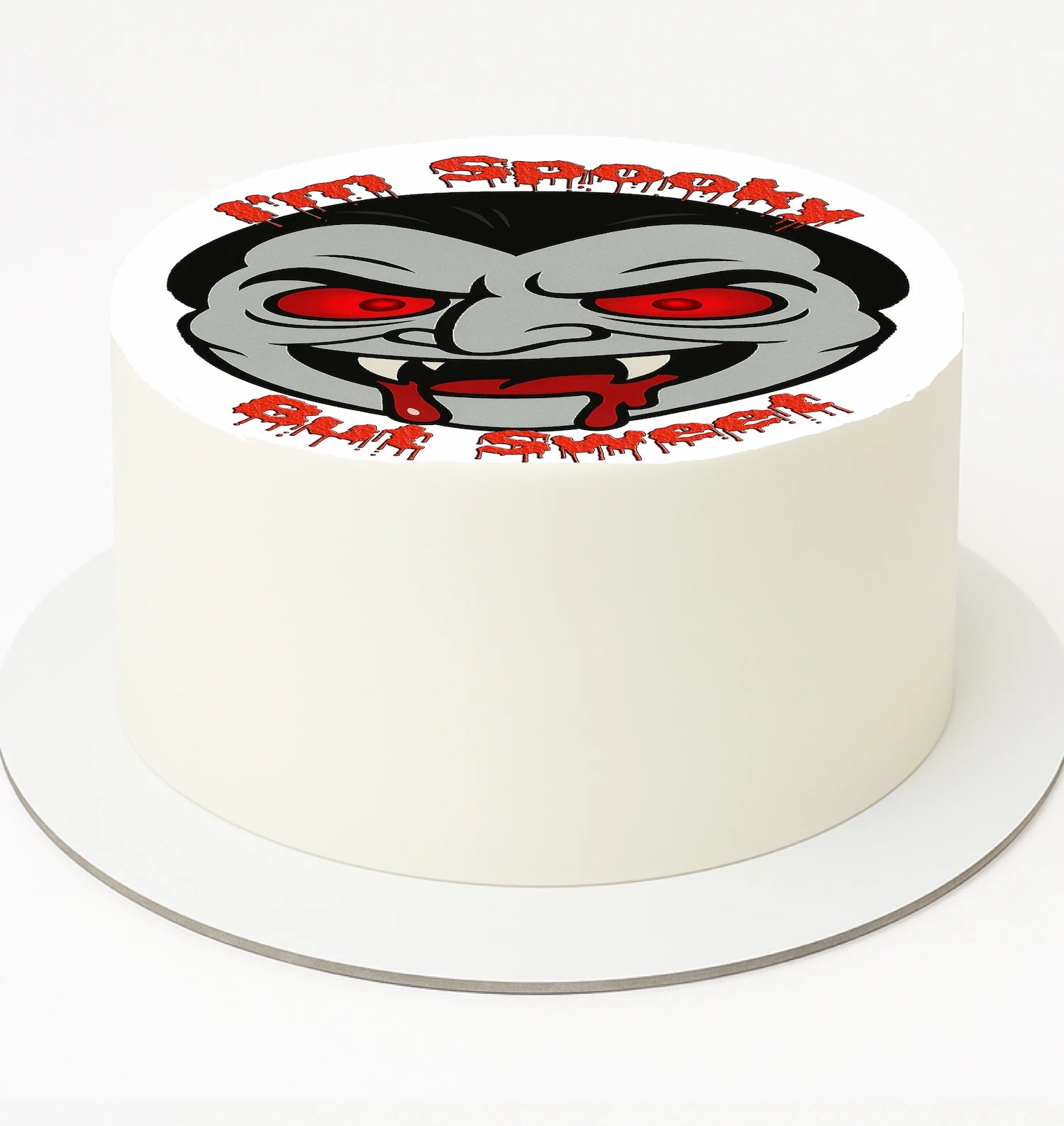 Edible Cake Topper with a spooky Vampire face