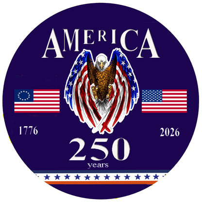 Happy 250 Birthday USA Edible Image Cake Topper - Precut Round
