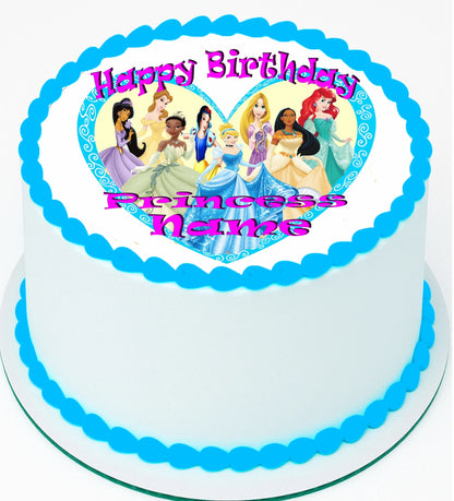 Happy Birthday Princess Edible Icing Image Cake Topper