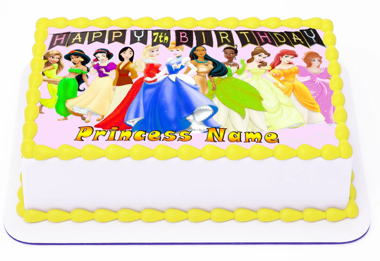 Happy Birthday Princess Edible Image Sheet Cake Topper