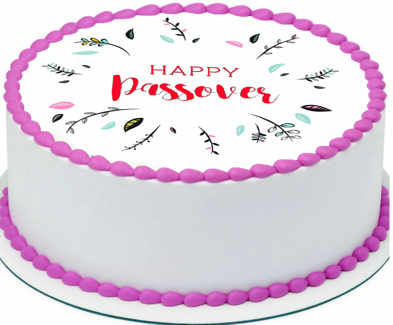 Custom Edible Cake Topper – Happy Passover Design – Pre-cut 8" Round Icing Sheet – RA Pape