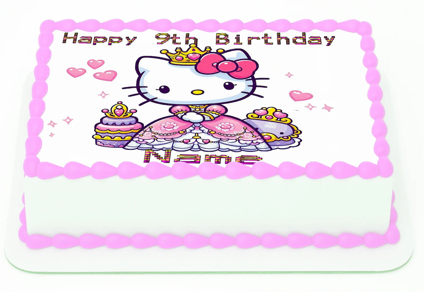 Hello Kitty Kat Edible Image Sheet Cake Topper