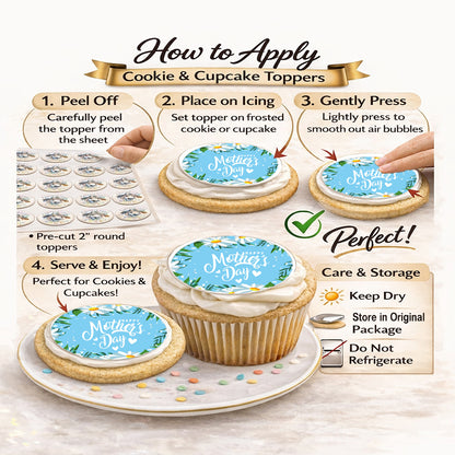 How to Apply Mother's Day Daisies Edible Image Cupcake Toppers