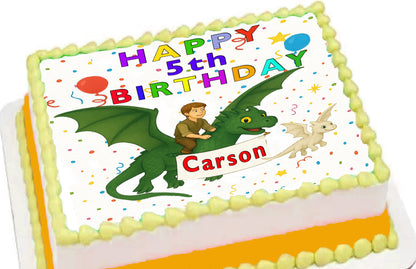 How to Train Dragon birthday Edible Image Cake Topper – 1/4 Icing Sheet – RA Pape