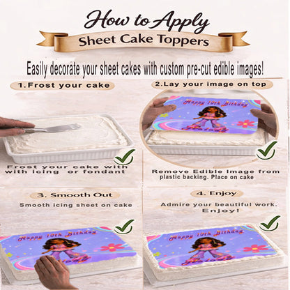 How to apply Fashion Doll Roller Skater Edible Image Cake Topper - 1/4 Icing Sheet - RA Pape