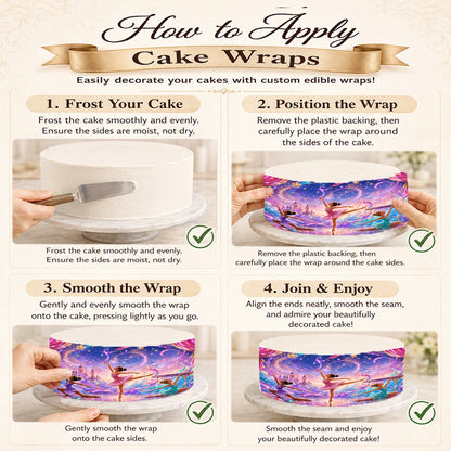 How to apply Seamless Edible Image Cake Wrap- Princess Ballerina Birthday Icing Sheet - RA Pape