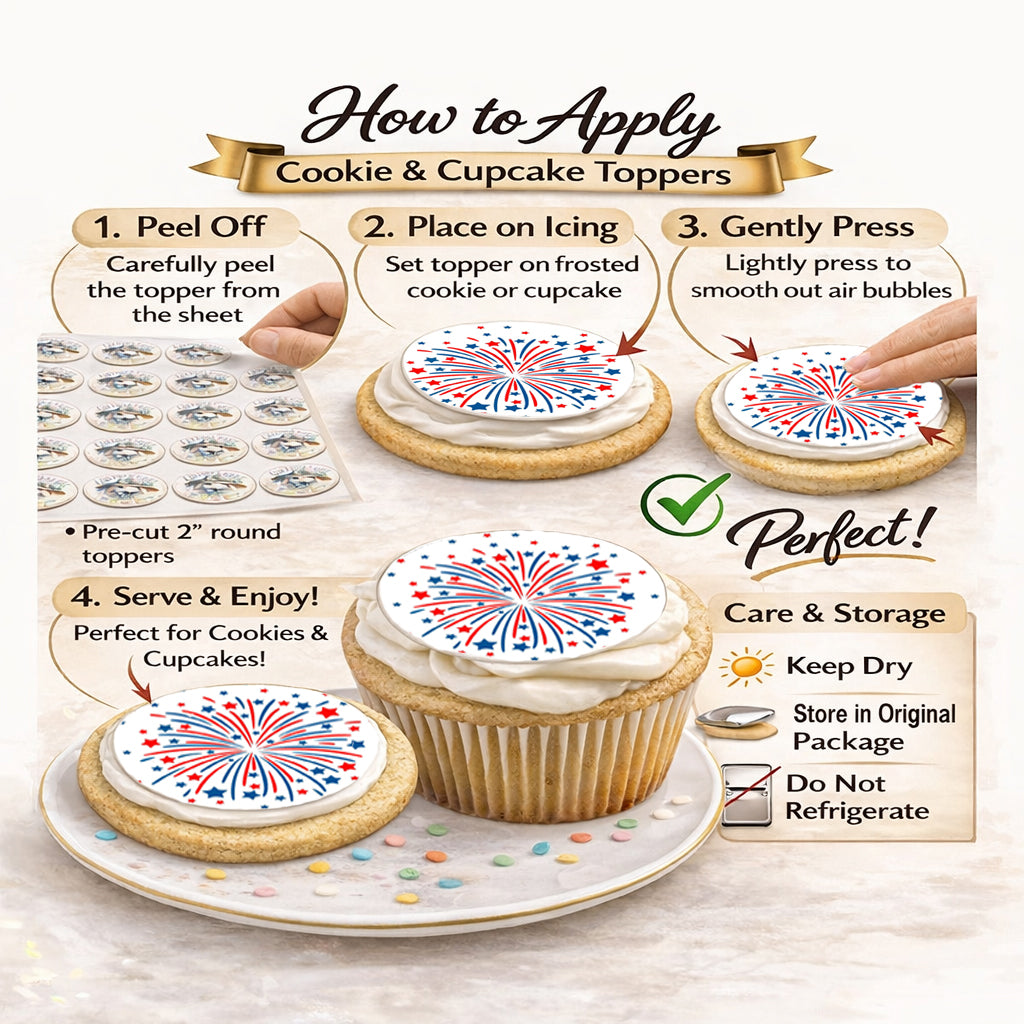 How to use Fireworks Edible Image Cookie & Cupcake Toppers