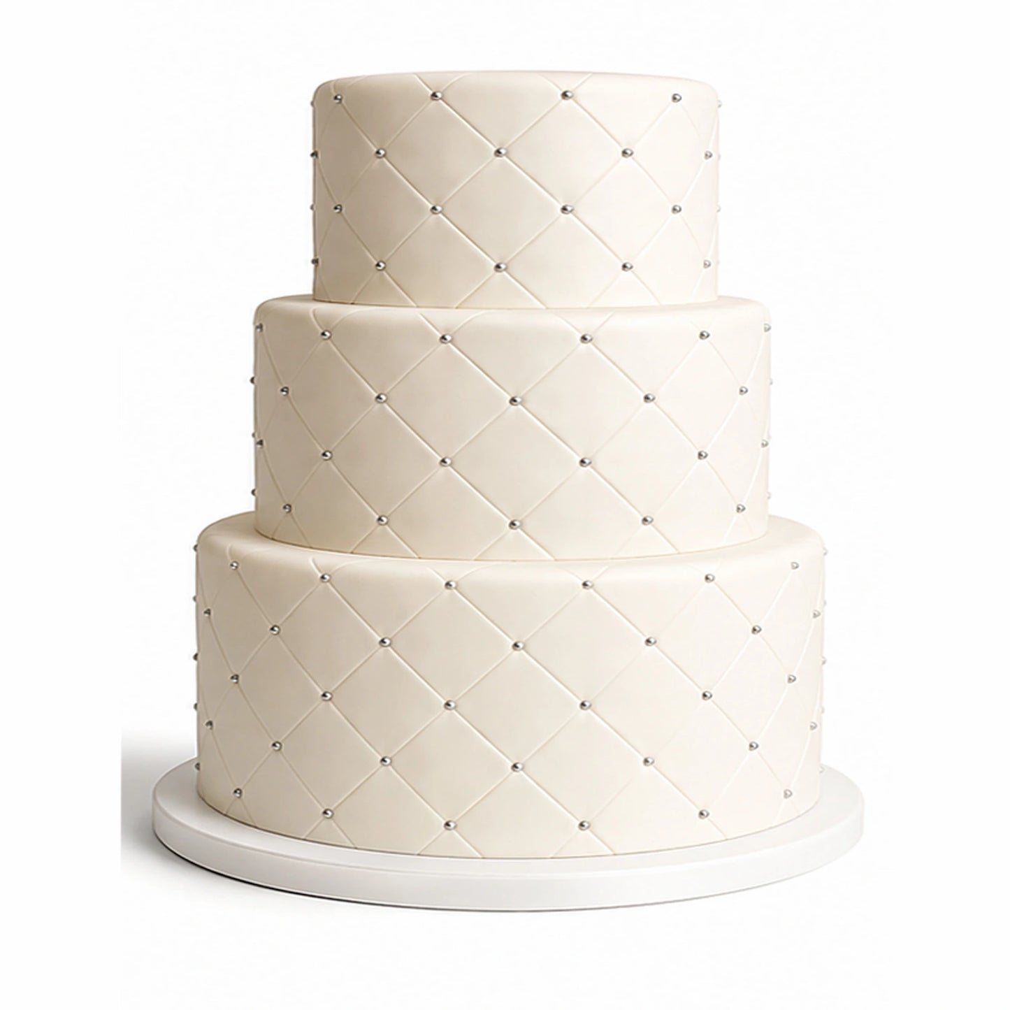 Ivory Tufted Wedding Custom Edible Image Cake Wrap – Seamless Icing Sheet - RA Pape