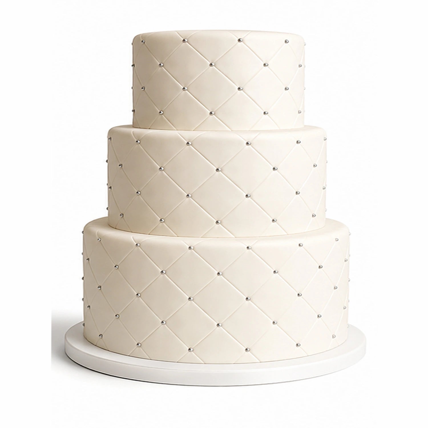 Ivory Tufted Wedding Custom Edible Image Cake Wrap – Seamless Icing Sheet - RA Pape