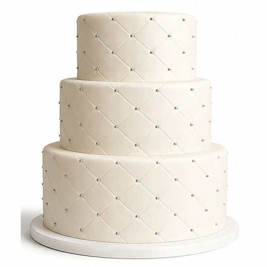 Ivory Tufted Wedding featured seamless edible icing cake wrap | RA Pape