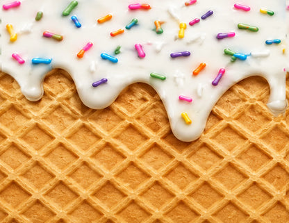 Close up of Ice Cream Edible Image Cake Wrap - Seamless Celebration - Birthday - Icing Sheet - RA Pape