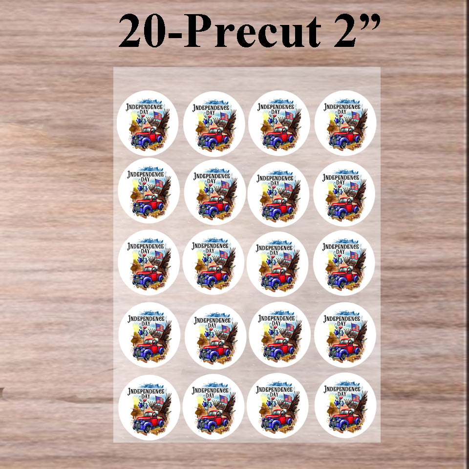 Independence Day Truck Edible Image Cookie & Cupcake Toppers –  20 Precut 2” Rounds