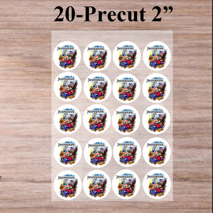 Independence Day Truck Edible Image Cookie & Cupcake Toppers –  20 Precut 2” Rounds