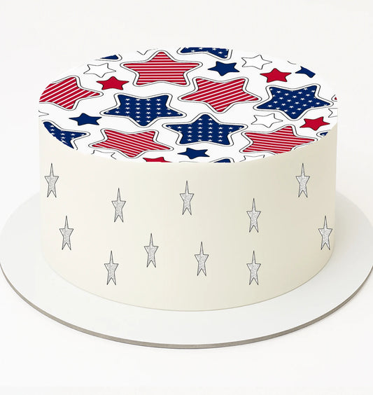 Independence Star Edible Image Cake Topper