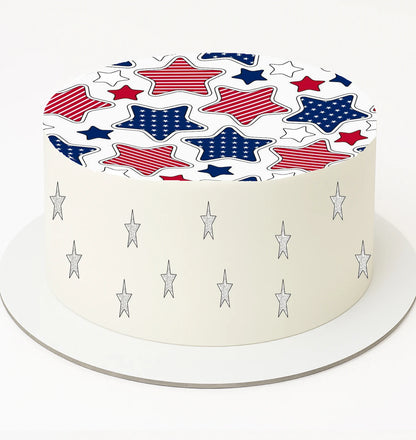 Custom Edible Cake Topper Independence Star  Design –  Pre-cut 8" Round Icing Sheet – RA Pape