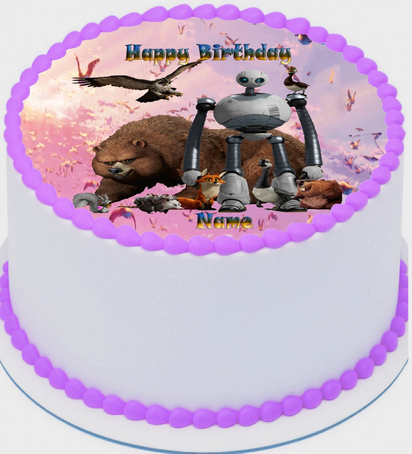 Its A Wild Robot Party Birthday Edible  Icing Image Cake Topper