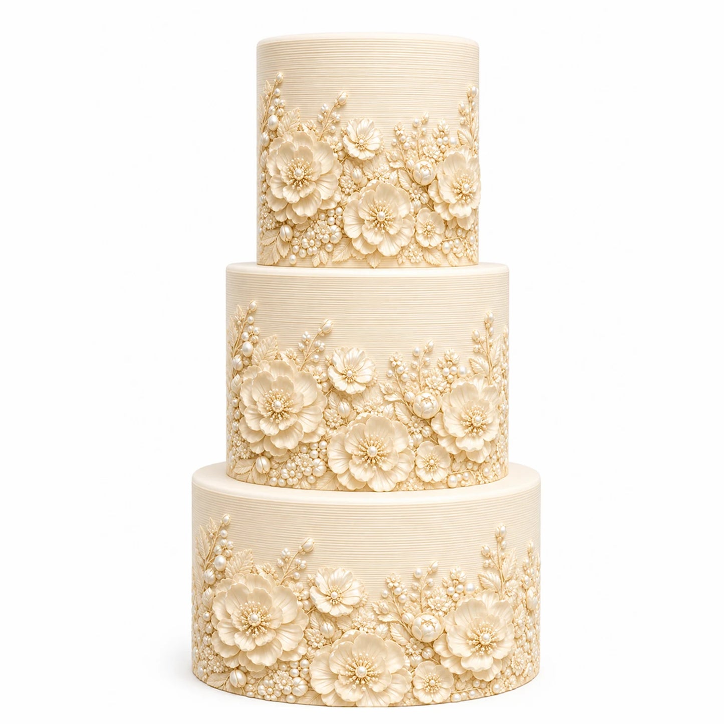 Ivory Wedding Custom Edible Image Cake Wrap – Seamless Icing Sheet - RA Pape