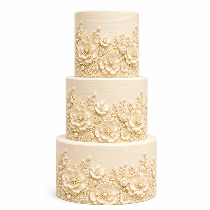 Ivory Wedding Custom Edible Image Cake Wrap – Seamless Icing Sheet - RA Pape