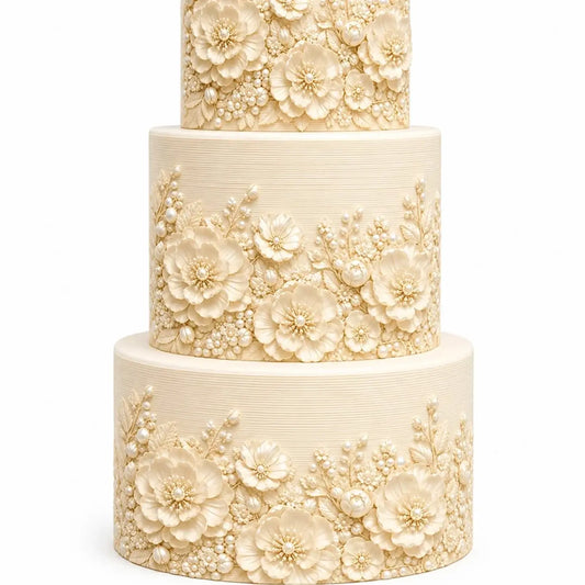Ivory Wedding featured seamless edible icing cake wrap | RA Pape