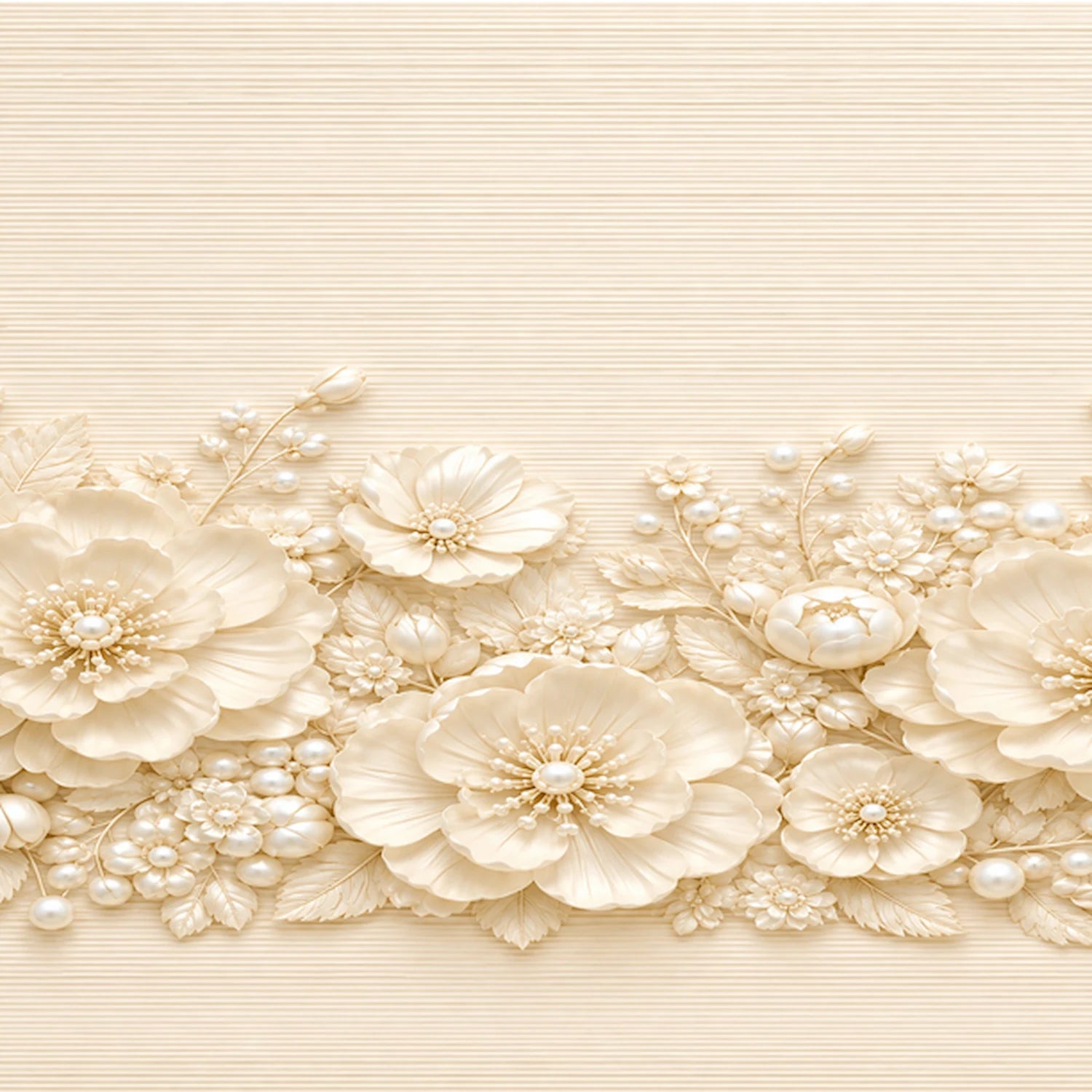 up close vies of Ivory Wedding Custom Edible Image Cake Wrap – Seamless Icing Sheet - RA Pape