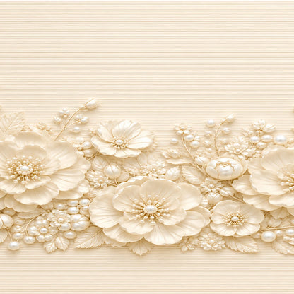 up close vies of Ivory Wedding Custom Edible Image Cake Wrap – Seamless Icing Sheet - RA Pape