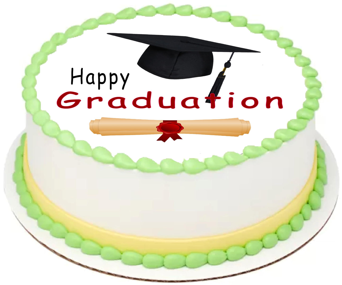 Edible Icing Images Cake Topper with Ivy League Graduation-themed decoration