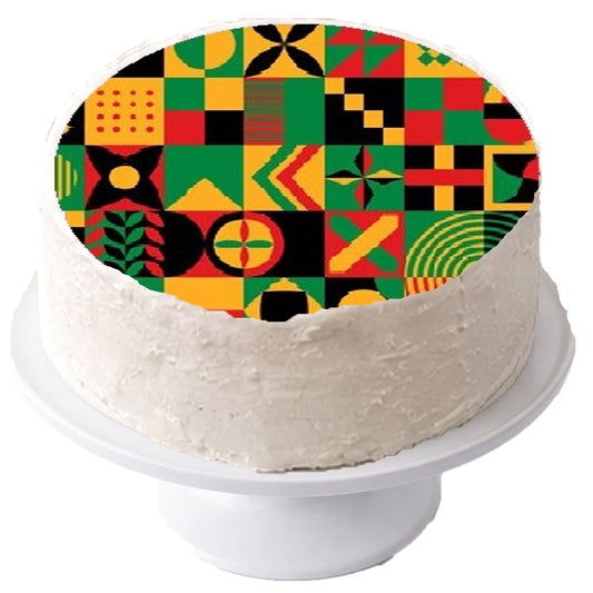 Juneteenth Bold and Beautiful Edible Image Cake Topper – Pre-cut 8" Round Icing Sheet Easy to Use