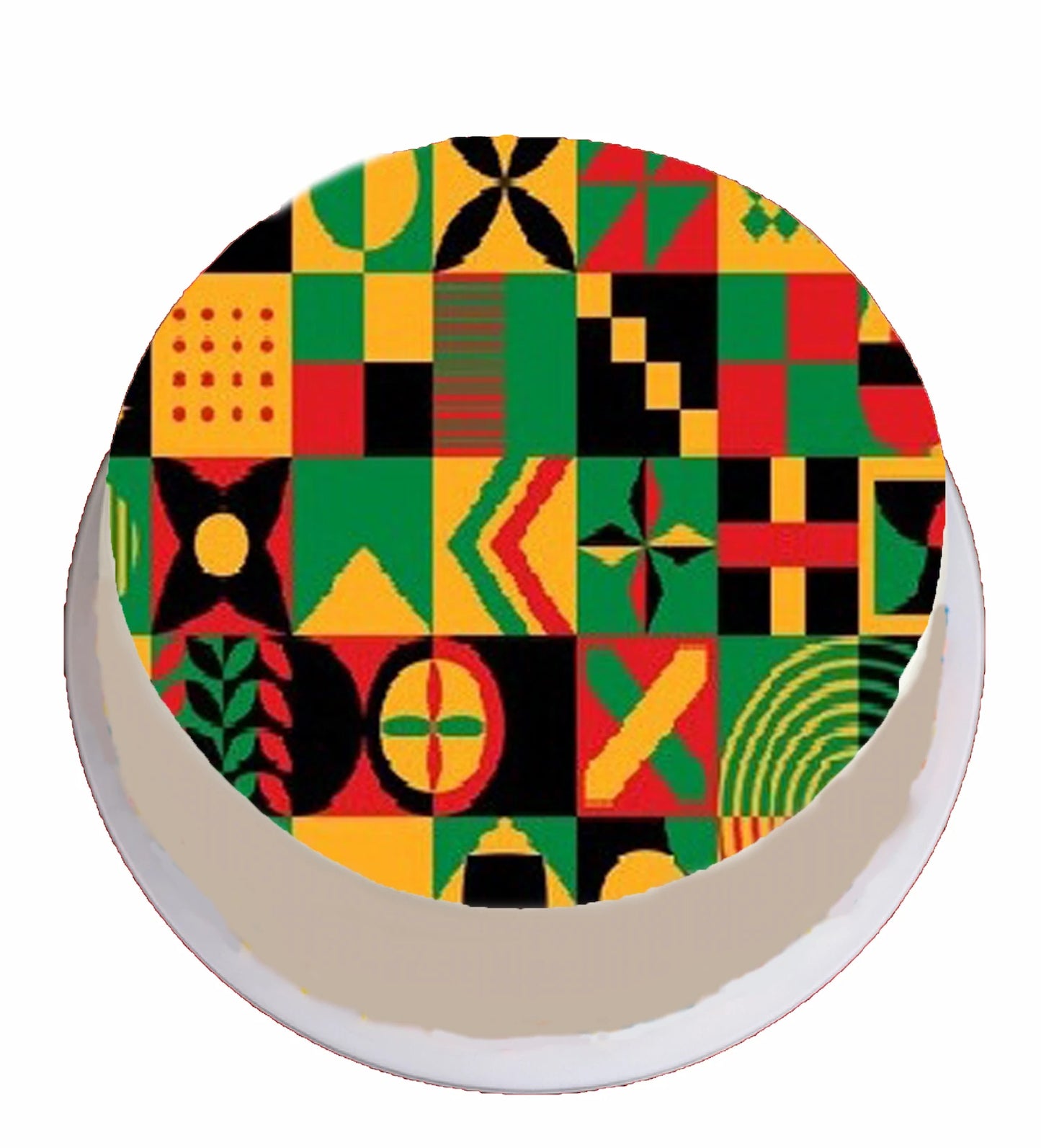 Custom Edible Cake Topper – Juneteenth Bold and Beautiful Design – Pre-cut 8" Round Icing Sheet – RA Pape
