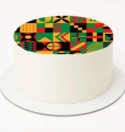 Edible Icing Image Cake Topper with Juneteenth Bold and Beautiful themed decoration